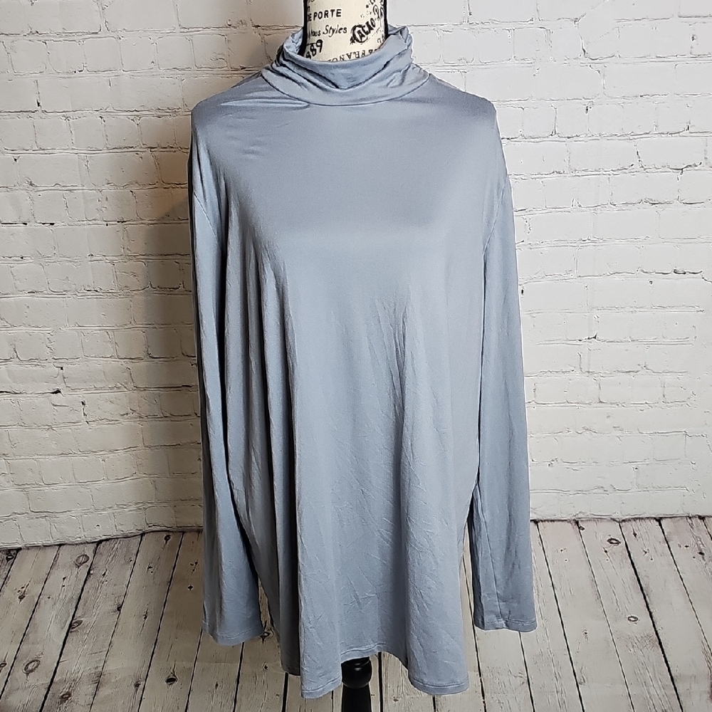 Lane Bryant Light Gray Mockneck Top
